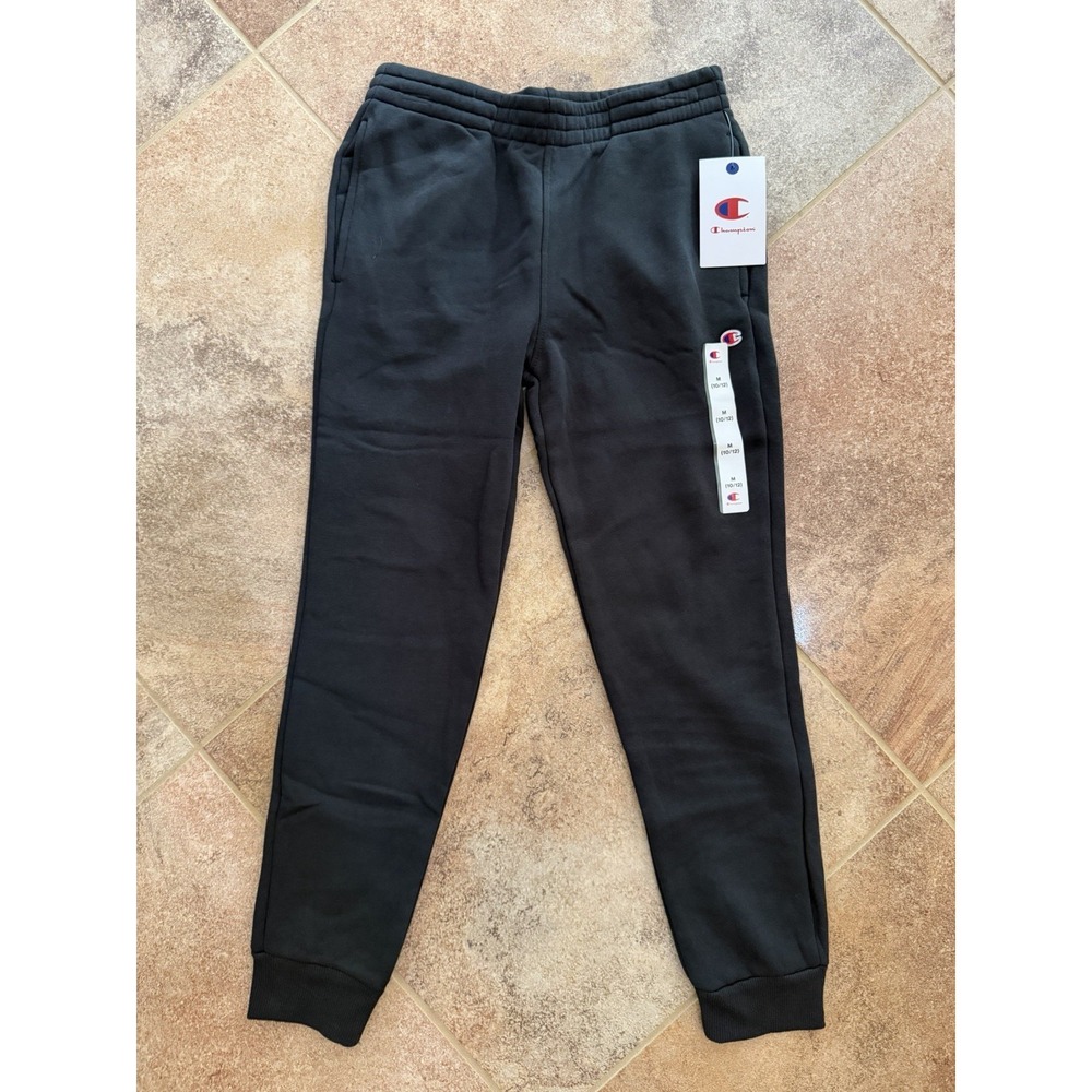 Boys' Champion Black Fleece Jogger Pants Sweatpants Size Medium NWT